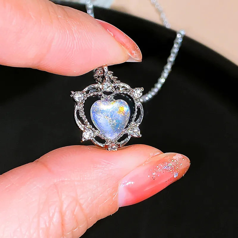 Gemstone heart shaped necklace