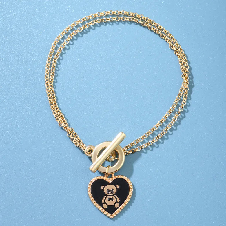 Teddy bear gold bracelet