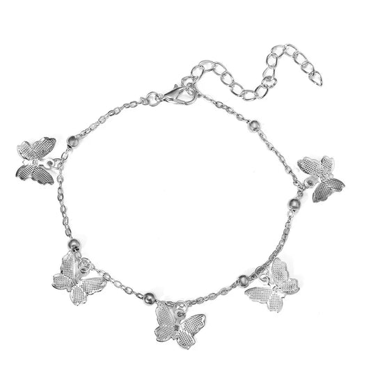 Multi Butterfly silver necklace