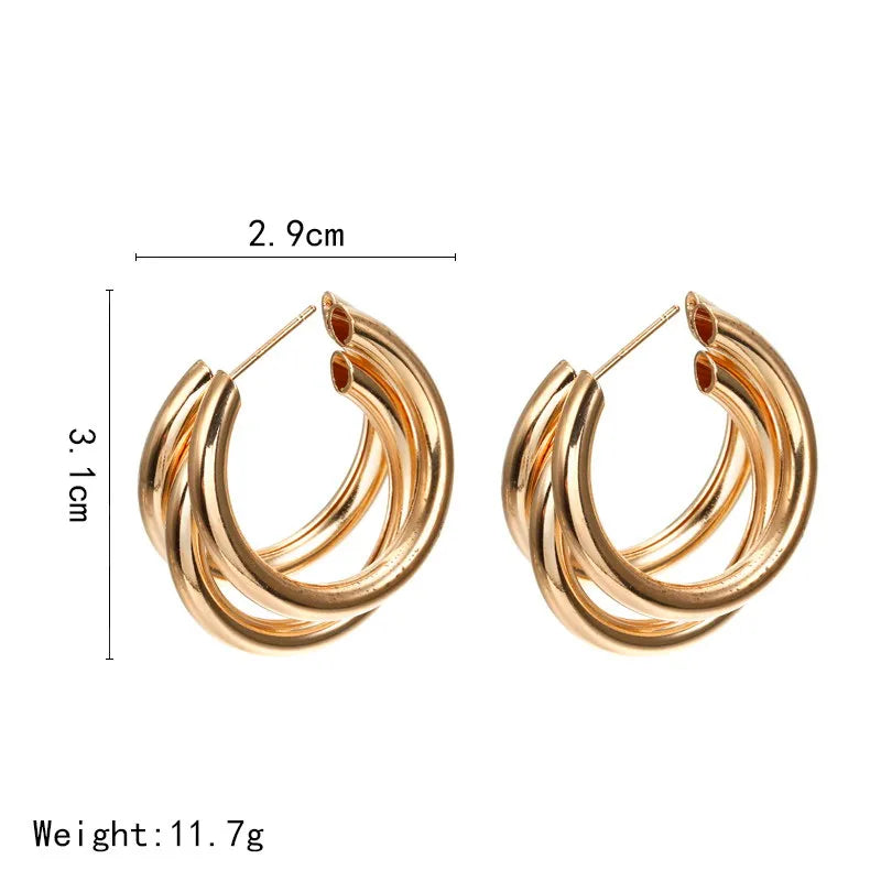 Silver multilayer earring