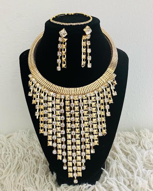 Fashion gold colored necklace set