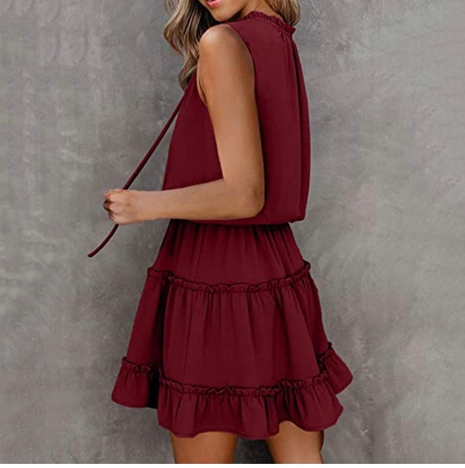 Burgundy summer dress