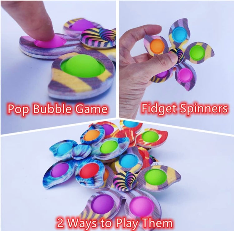 Color fidget spinner and popper