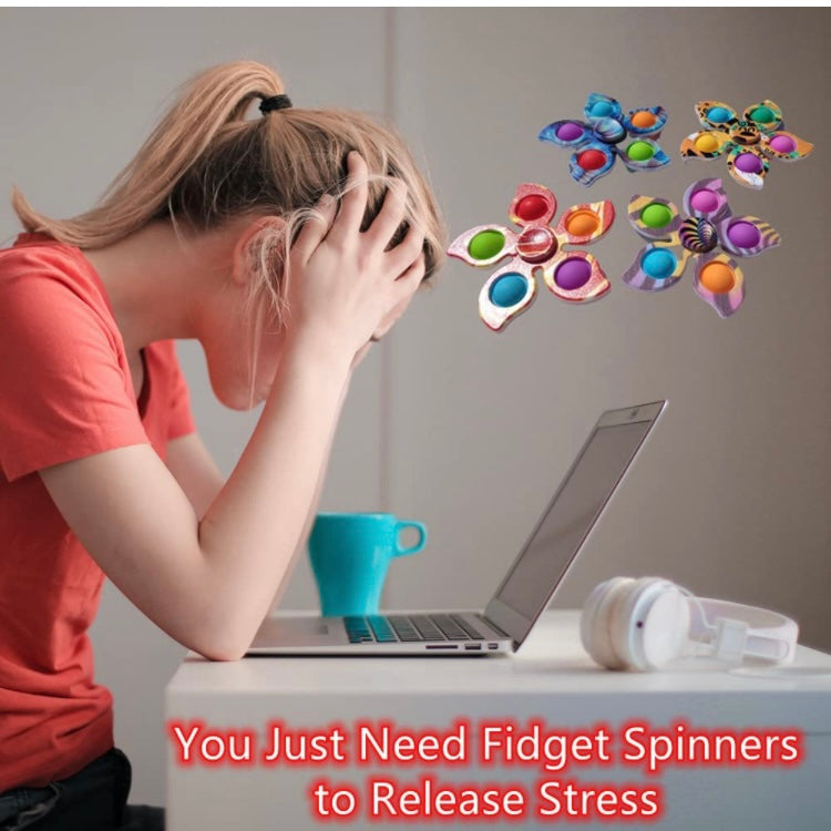 Color fidget spinner and popper