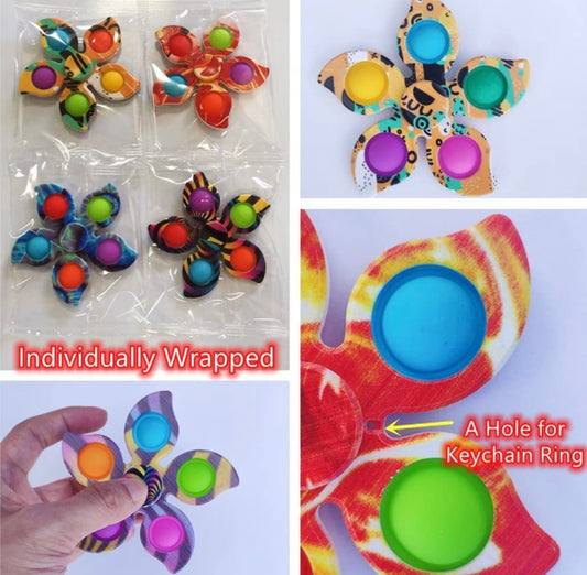 Color fidget spinner and popper