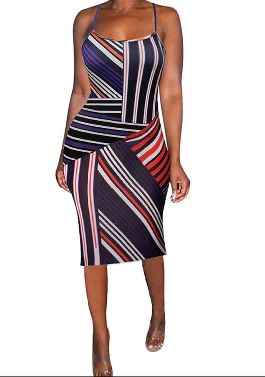 Multicolor striped dress